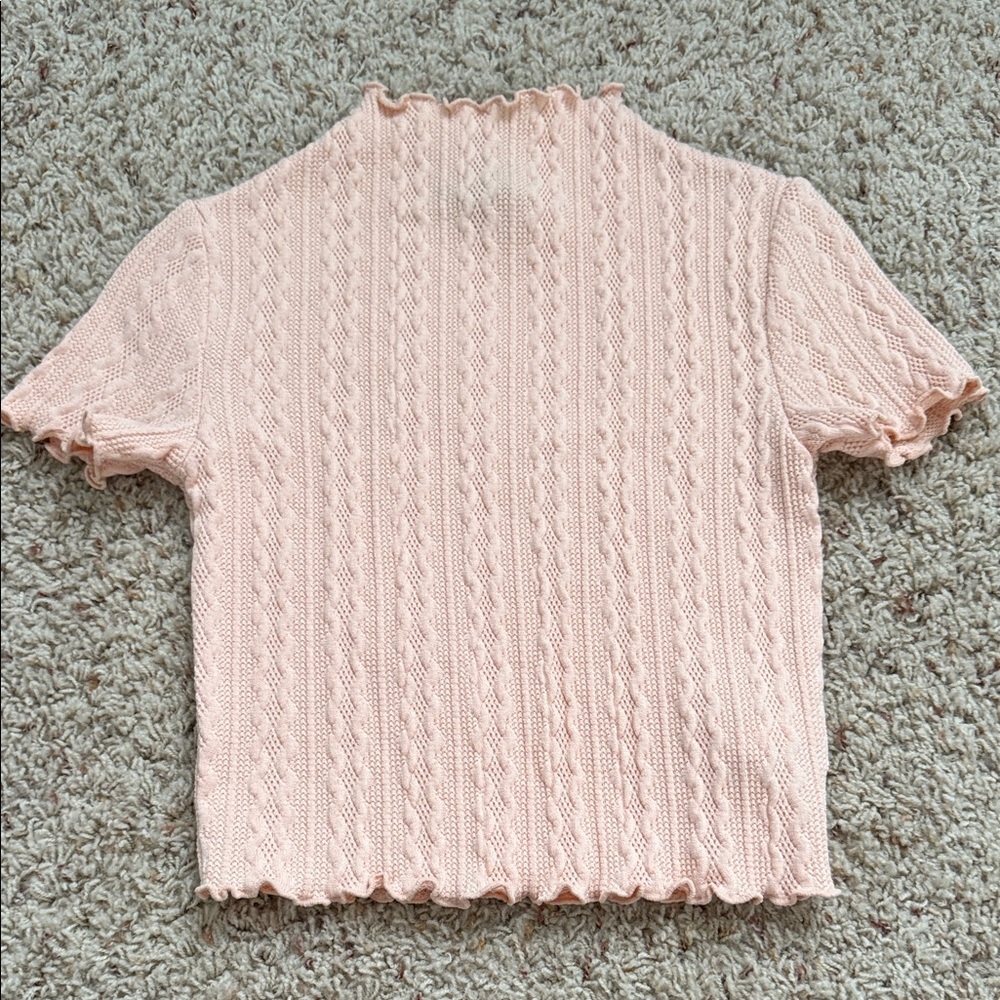 Forever 21 Pale Pink Short-Sleeve Knit Top